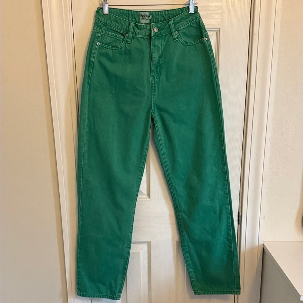 Princess Polly Vibrant Green Straight Leg Jeans